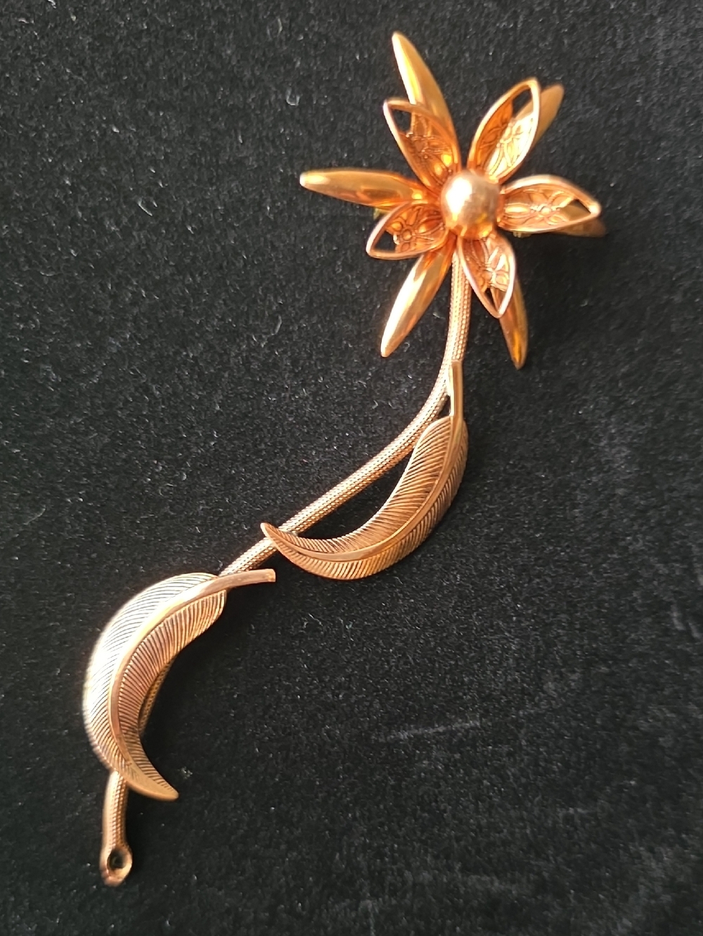 Vintage Mid Century Copper Flower  Brooch